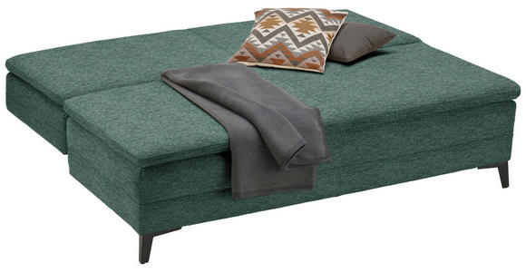 BOXSPRINGSOFA in Webstoff Grün  - Schwarz/Grün, MODERN, Textil/Metall (200/100/108cm) - Novel