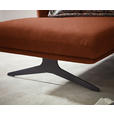 ECKSOFA in Flachgewebe Rostfarben  152/259 cm  - Rostfarben/Schwarz, Design, Textil/Metall (152/259cm) - Dieter Knoll
