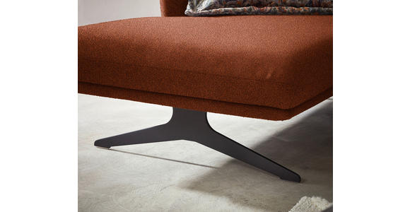 ECKSOFA in Flachgewebe Rostfarben 152/259 cm - Rostfarben/Schwarz, Design, Textil/Metall (152/259cm) - Dieter Knoll
