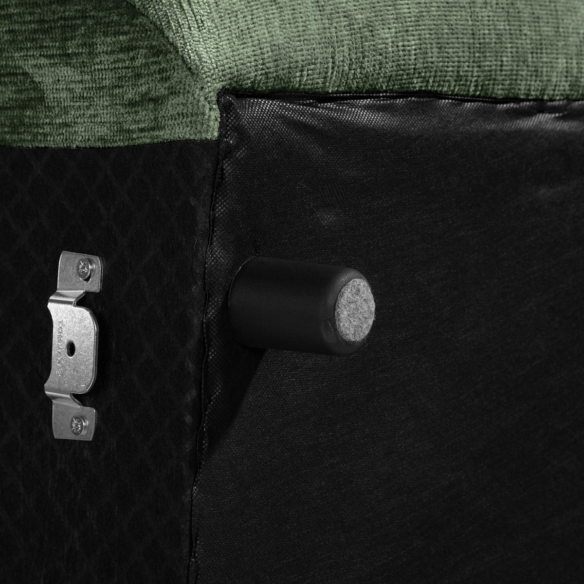 ECKSOFA in Chenille Dunkelgrün  184/269 cm  - Dunkelgrün/Schwarz, MODERN, Kunststoff/Textil (184/269cm) - Trendmanufaktur