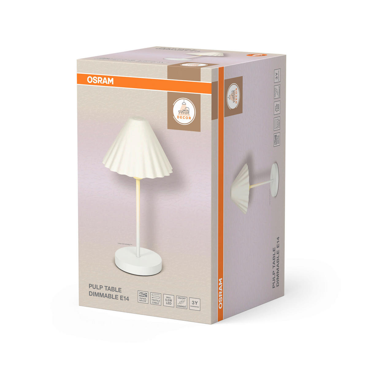 TISCHLEUCHTE 21.8/41.5 cm   - Weiß/Hellgrün, Basics, Papier/Metall (21.8/41.5cm) - Osram