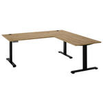 ECKSCHREIBTISCH höhenverstellbar, Kabeldurchlass, Memoryschalter  - Schwarz/Eiche Artisan, MODERN, Holzwerkstoff/Metall (100/180/74-127cm) - Carryhome