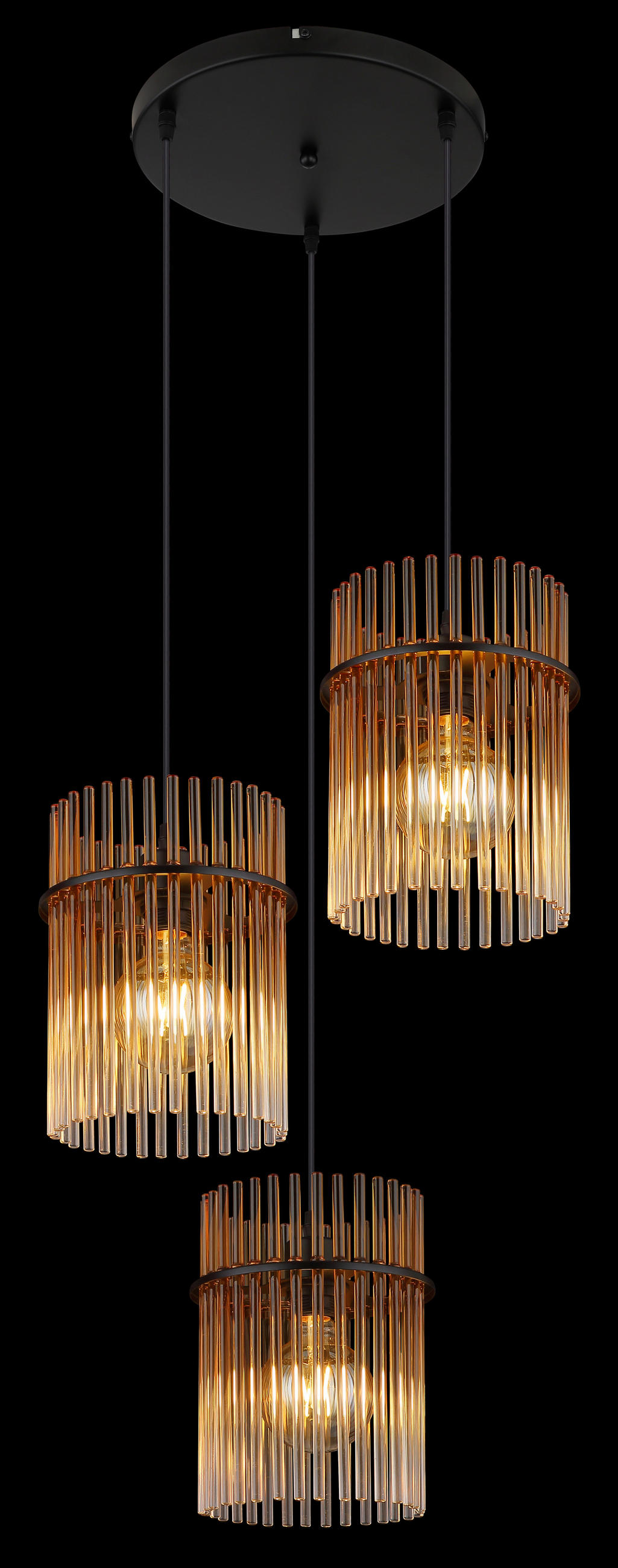 HÄNGELEUCHTE 47/140 cm  - Klar/Bernsteinfarben, Basics, Glas/Kunststoff (47/140cm) - Globo