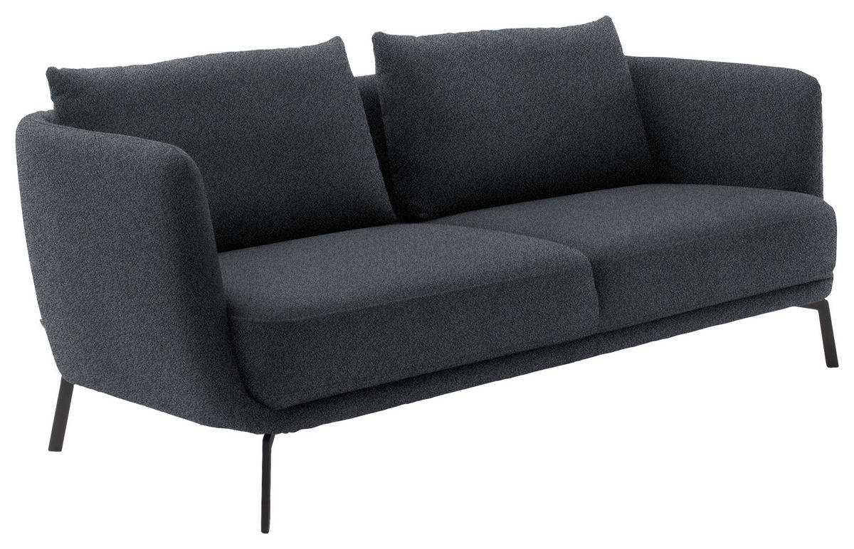 2,5-SITZER  in Flachgewebe Dunkelblau  - Schwarz/Dunkelblau, Design, Textil/Metall (190/71/91cm) - Schöner Wohnen