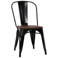 STUHL  in Stahl Holz, Metall  - Dunkelbraun/Schwarz, Basics, Holz/Metall (44/84/54cm) - MID.YOU