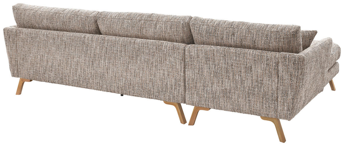ECKSOFA Beige Webstoff  - Eichefarben/Beige, KONVENTIONELL, Holz/Textil (160/293cm) - SetOne by Musterring