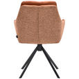 ARMLEHNSTUHL  in Eisen Webstoff Kombination Echtleder/Stoff pigmentiert  - Cognac/Schwarz, Design, Leder/Textil (62/90/65cm) - Waldwelt