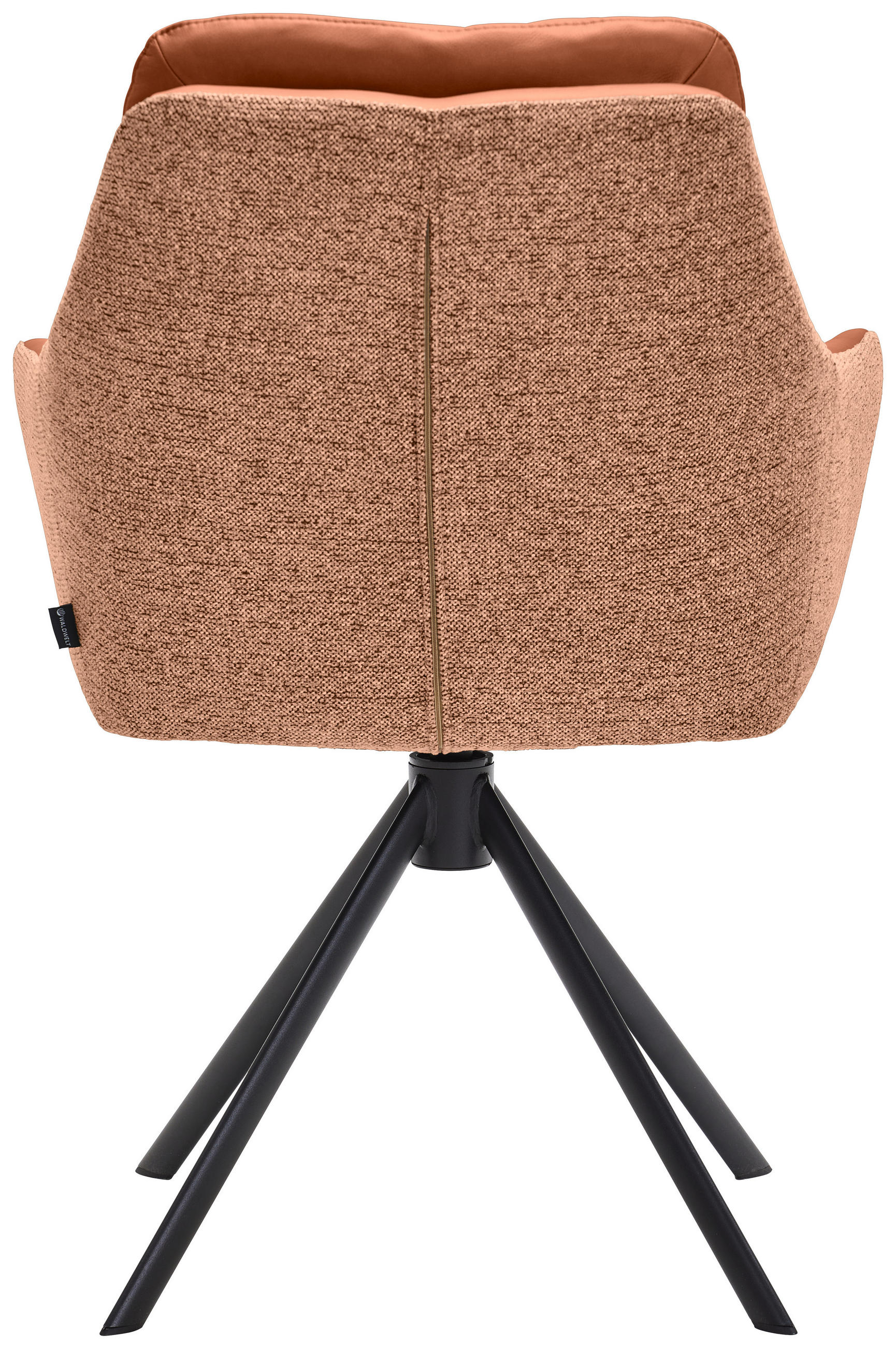 ARMLEHNSTUHL  in Eisen Webstoff Kombination Echtleder/Stoff pigmentiert  - Cognac/Schwarz, Design, Leder/Textil (62/90/65cm) - Waldwelt
