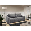 SCHLAFSOFA GERONIMO in Velours Grau  - Schwarz/Grau, Design, Kunststoff/Textil (252/93/167cm) - Livetastic