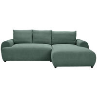 ECKSOFA in Webstoff Grün  - Schwarz/Grün, Modern, Kunststoff/Textil (265/175cm) - MID.YOU