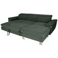 ECKSOFA inkl. Funktionen Waldgrün Cord  - Waldgrün/Silberfarben, Design, Textil/Metall (250/167cm) - Xora