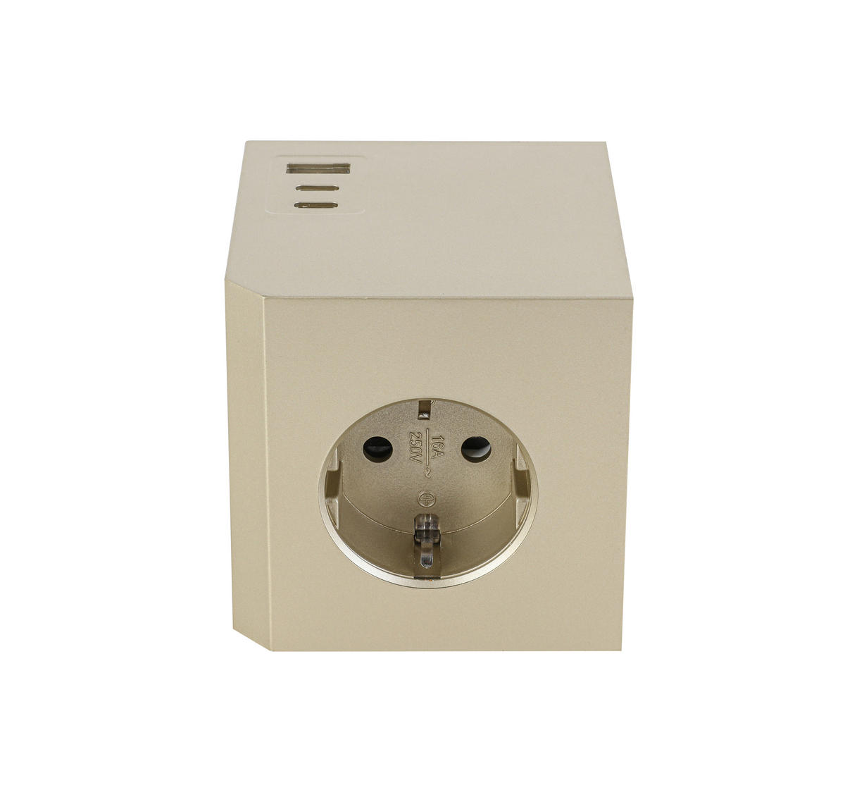 STECKDOSENWÜRFEL - Goldfarben, Basics, Kunststoff (7,5/7,5/7,5cm) - Mican