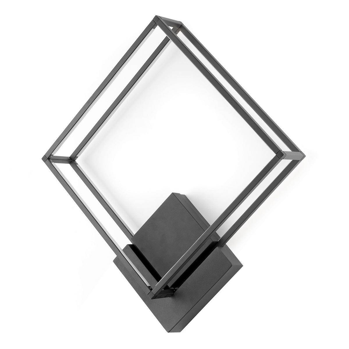 LED-DECKENLEUCHTE 5002 PING 45/45/13 cm  - Schwarz, Design, Metall (45/45/13cm)