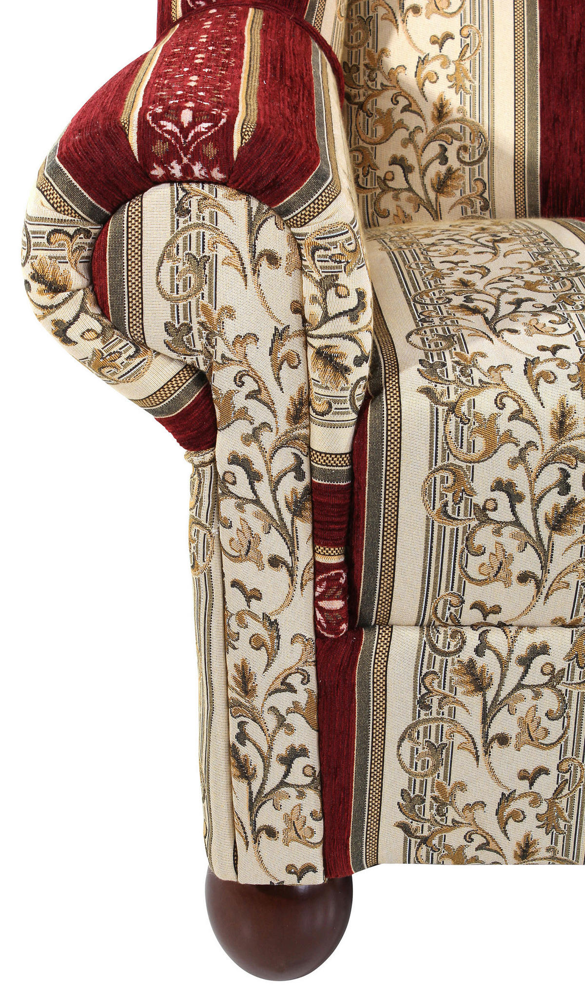 OHRENSESSEL in Chenille Rot  - Dunkelbraun/Rot, KONVENTIONELL, Holz/Textil (93/103/87cm) - Max Winzer