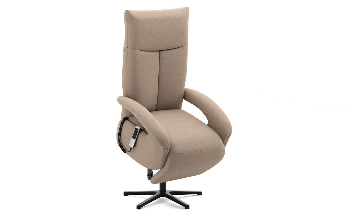 SESSEL in Flachgewebe Taupe  - Taupe/Schwarz, Konventionell, Textil/Metall (74/112/82cm) - Sit & More