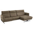 ECKSOFA in Echtleder Hellbraun  300/157 cm  - Hellbraun/Schwarz, Design, Leder/Metall (300/157cm) - Dieter Knoll