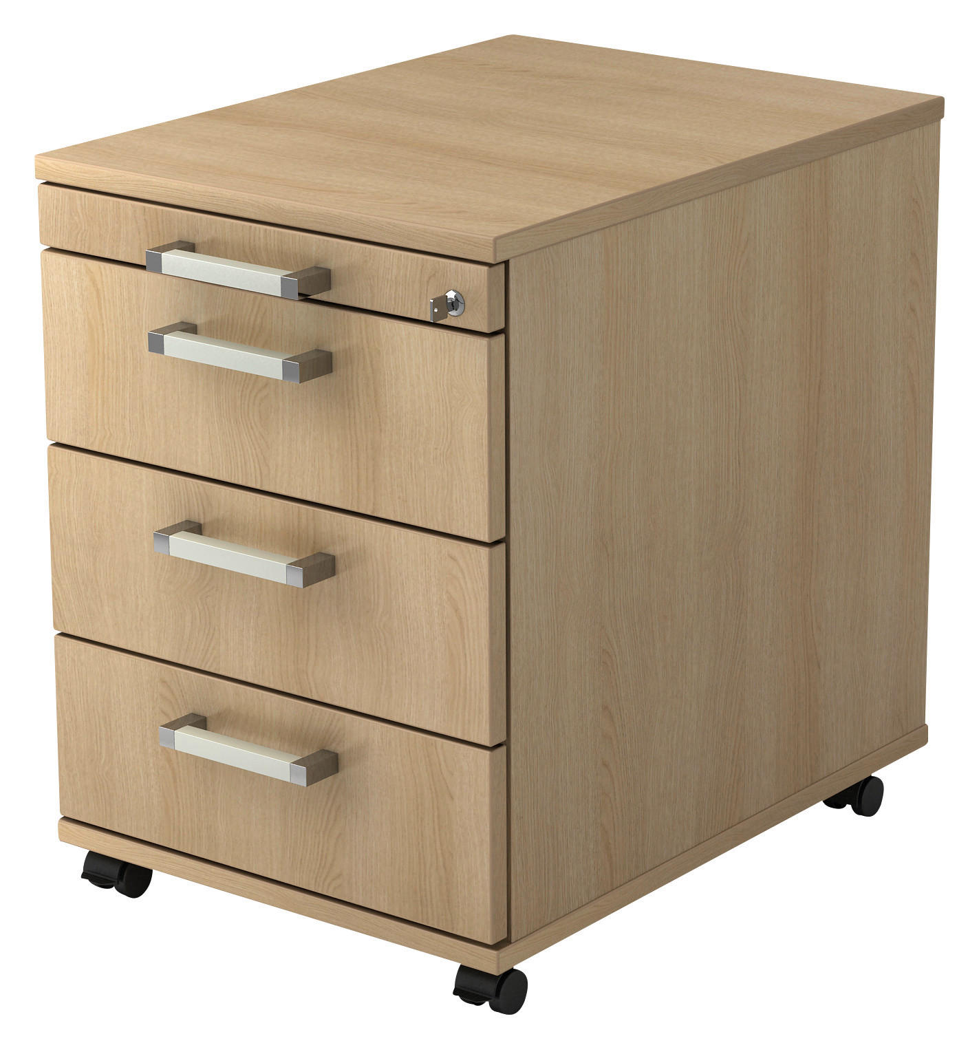 ROLLCONTAINER Eichefarben  - Chromfarben/Eichefarben, KONVENTIONELL, Holzwerkstoff/Kunststoff (42,8/59/58cm) - Venda