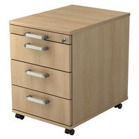ROLLCONTAINER Eichefarben  - Chromfarben/Eichefarben, KONVENTIONELL, Holzwerkstoff/Kunststoff (42,8/59/58cm) - Venda