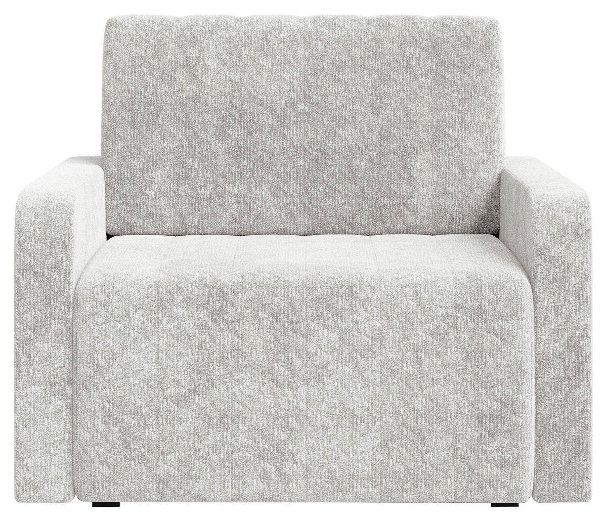 SCHLAFSESSEL Chenille Elfenbein Liegefunktion Rücken echt  inkl.  - Elfenbein/Schwarz, MODERN, Kunststoff/Textil (101/87/101cm) - Milino