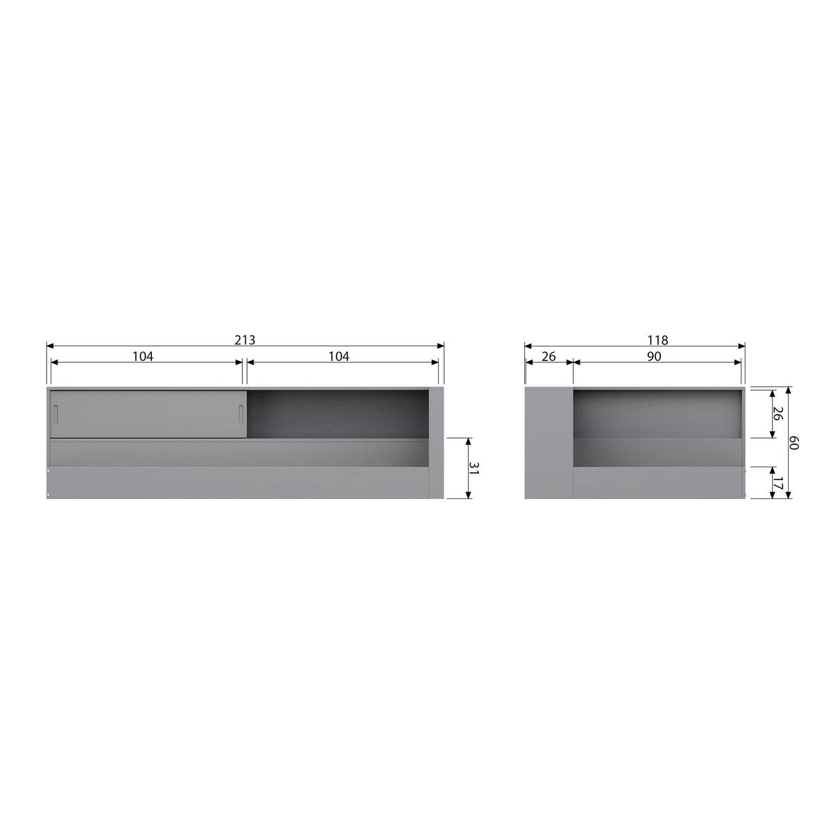 BETT 90/200 cm  in Grau  - Grau, Design, Holz (90/200cm) - Livetastic