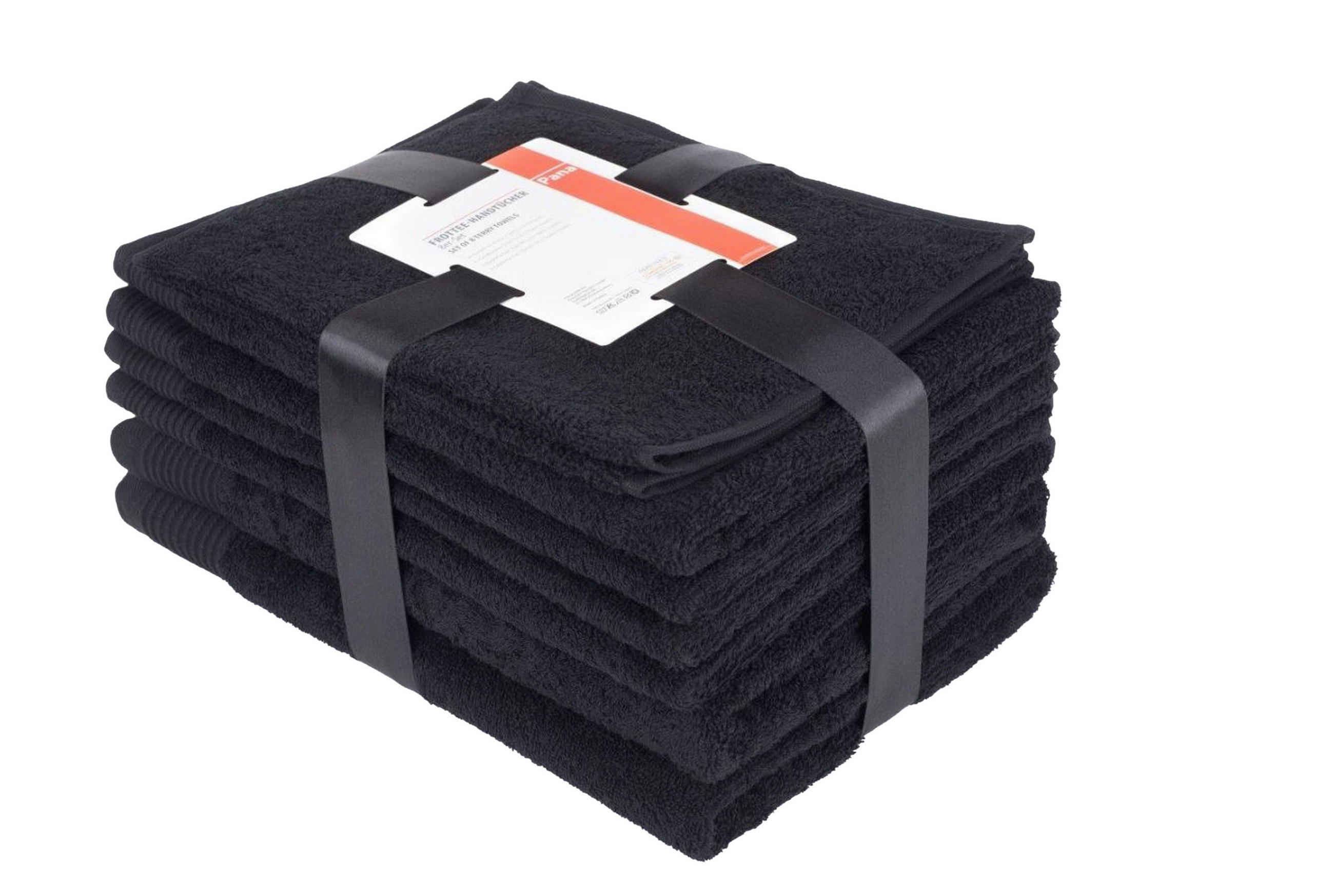 FROTTIERSET PANA Schwarz 8-teilig  - Schwarz, Basics, Textil