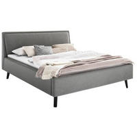 POLSTERBETT 140/200 cm  in Hellgrau  - Hellgrau/Schwarz, KONVENTIONELL, Holz/Textil (140/200cm) - Livetastic