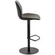 BARHOCKER Webstoff Anthrazit, Schwarz Stahl Sitzfläche 360° drehbar, abwischbar  - Anthrazit/Schwarz, Design, Textil/Metall (46/84,5-109,5/50cm) - Novel