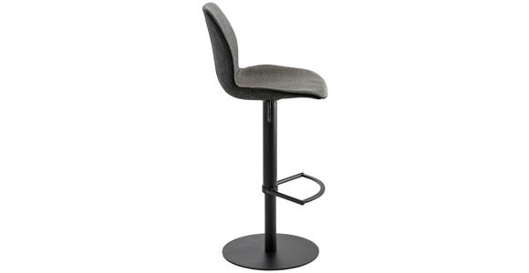 BARHOCKER Webstoff Anthrazit, Schwarz Stahl Sitzfläche 360° drehbar, abwischbar - Anthrazit/Schwarz, Design, Textil/Metall (46/84,5-109,5/50cm) - Novel