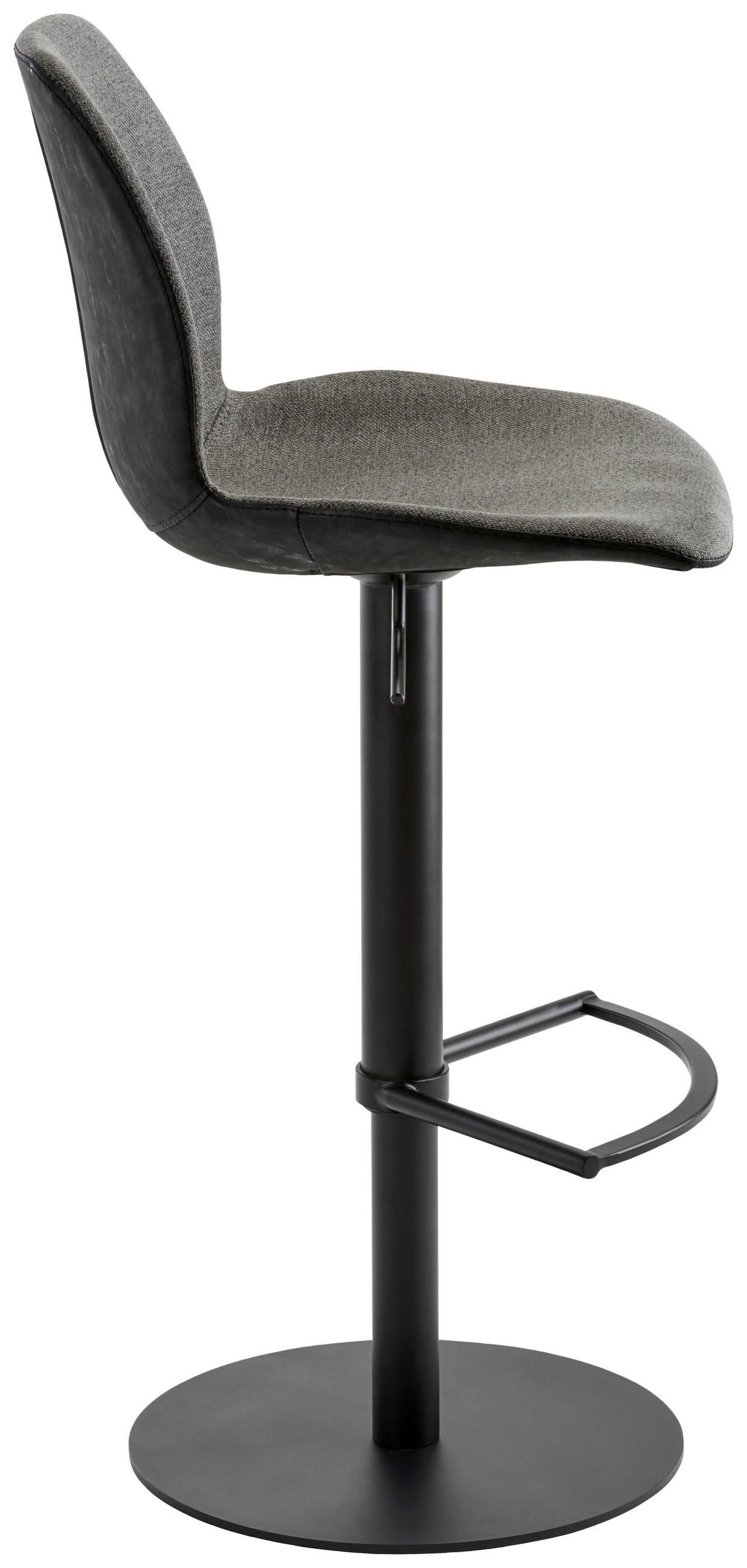 BARHOCKER in Metall, Textil Anthrazit, Schwarz  - Anthrazit/Schwarz, Design, Textil/Metall (46/84,5-109,5/50cm)