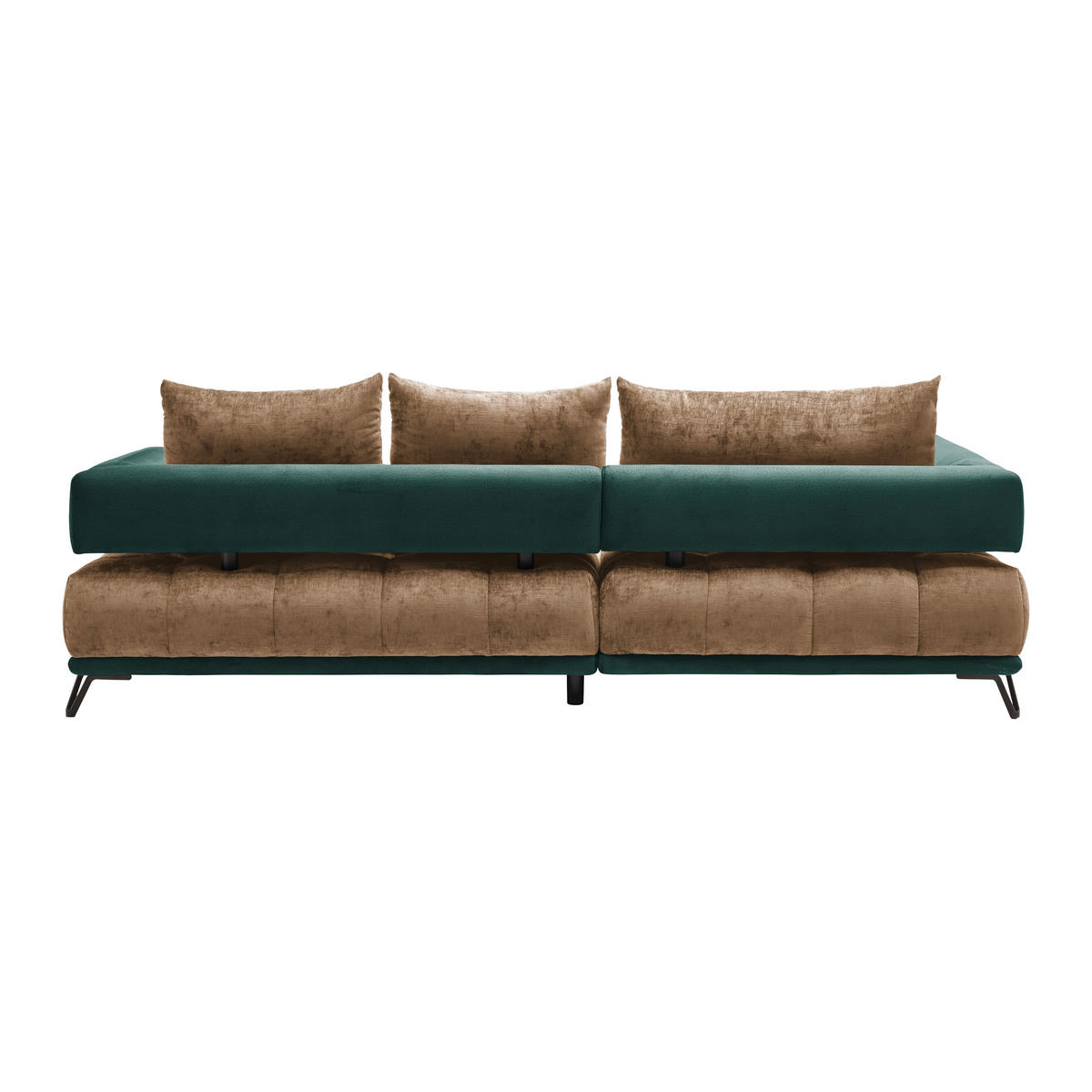 HÖRNSOFFA i beige  - beige/svart, Modern, metall/textil (184/262cm) - MID.YOU