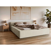 POLSTERBETT 180/200 cm,  in Beige, Lattenrost, Bettkasten,  - Beige/Schwarz, Basics, Holz/Kunststoff (180/200cm) - Livetastic