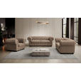 CHESTERFIELD-SESSEL - Wengefarben/Hellbraun, LIFESTYLE, Holz/Textil (115/76,5/96cm) - Landscape