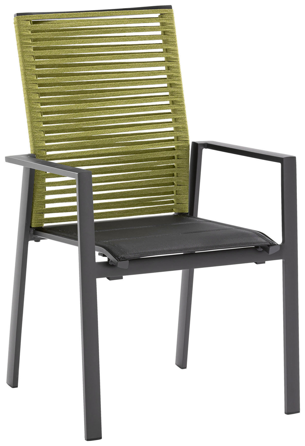 GARTENSTUHL Aluminium Anthrazit, Grün  - Anthrazit/Grün, Basics, Textil/Metall (61/95/65cm)