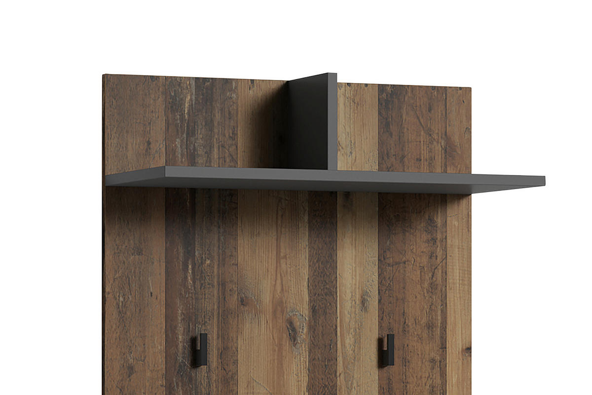 GARDEROBE 4-teilig  in 40/184/35 cm  - Alteiche/Anthrazit, Design, Holzwerkstoff (40/184/35cm) - MID.YOU