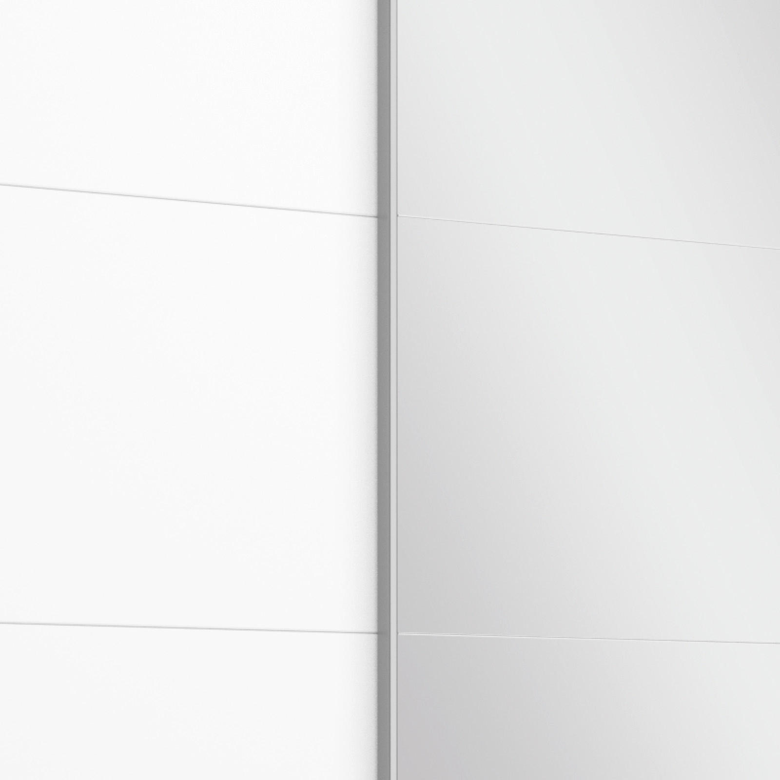 SCHWEBETÜRENSCHRANK 2-türig Grau, Weiß  - Alufarben/Weiß, MODERN, Holzwerkstoff/Metall (181/210/62cm) - MID.YOU