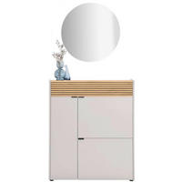 GARDEROBE 2-teilig  in 83/200/22 cm  - Kaschmir/Eichefarben, Design, Glas/Holzwerkstoff (83/200/22cm) - Voleo