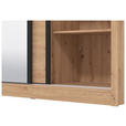 SCHIEBETÜRENSCHRANK 242/215,5/60 cm 3-türig Eiche Artisan  - Schwarz/Eiche Artisan, Basics, Glas/Holzwerkstoff (242/215,5/60cm) - Xora