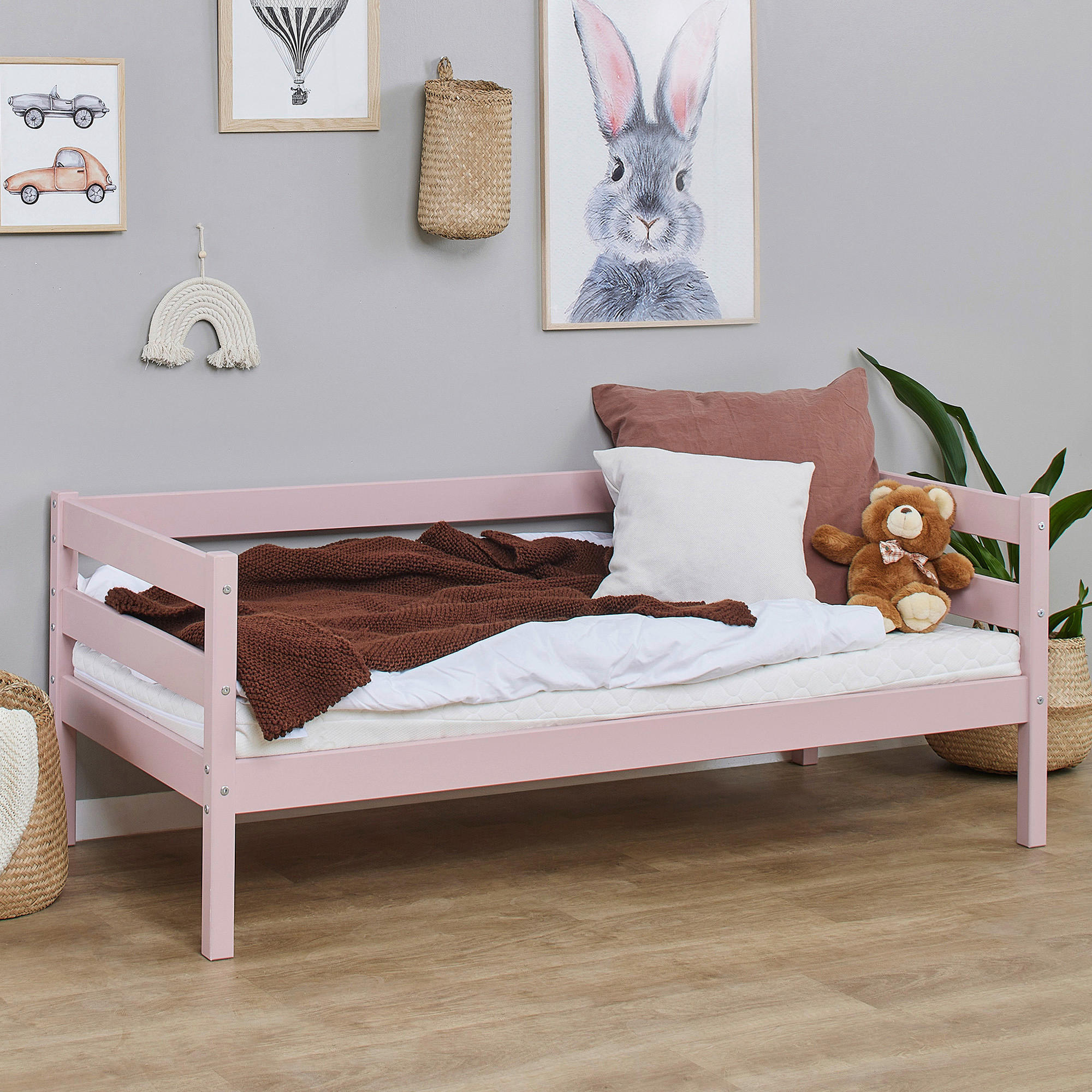 KINDER-/JUNIORBETT - Rosa, MODERN, Holz (70/160cm) - MID.YOU