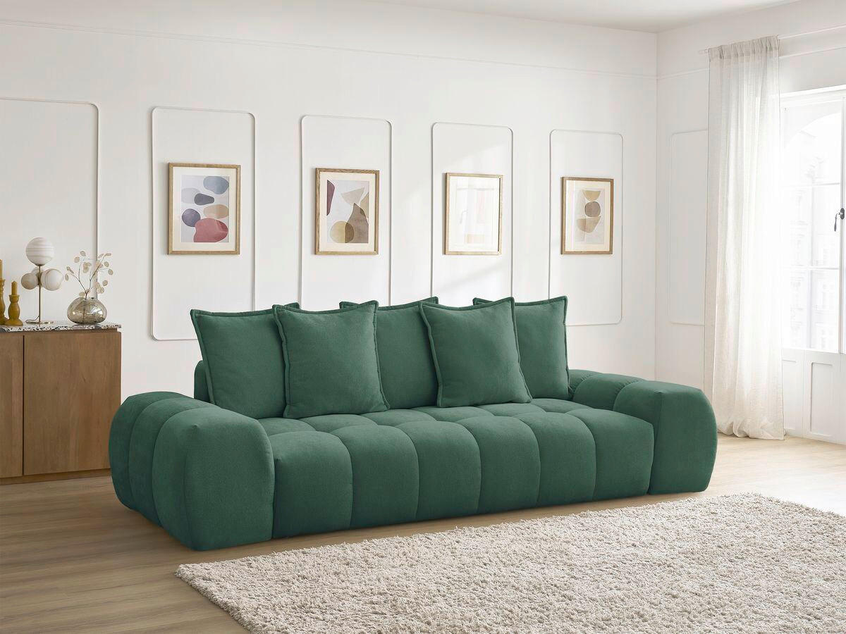 3-SITZER-SOFA EVEREST Struktur Grün  - Schwarz/Grün, MODERN, Kunststoff/Textil (278/90/115cm)