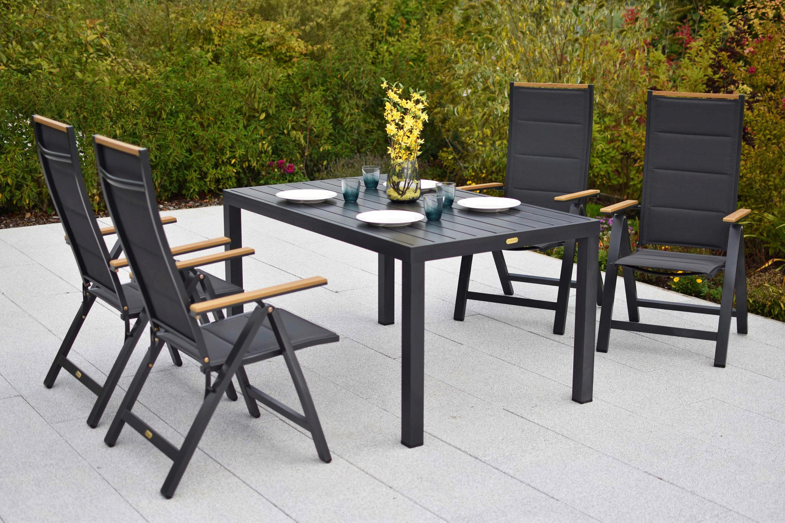 Gardenson Gartentischgruppe Verona Grau, Graphit