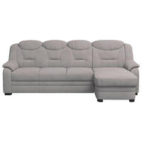 ECKSOFA in Mikrofaser Hellgrau  257/162 cm  - Hellgrau/Schwarz, Basics, Kunststoff/Textil (257/162cm) - MID.YOU