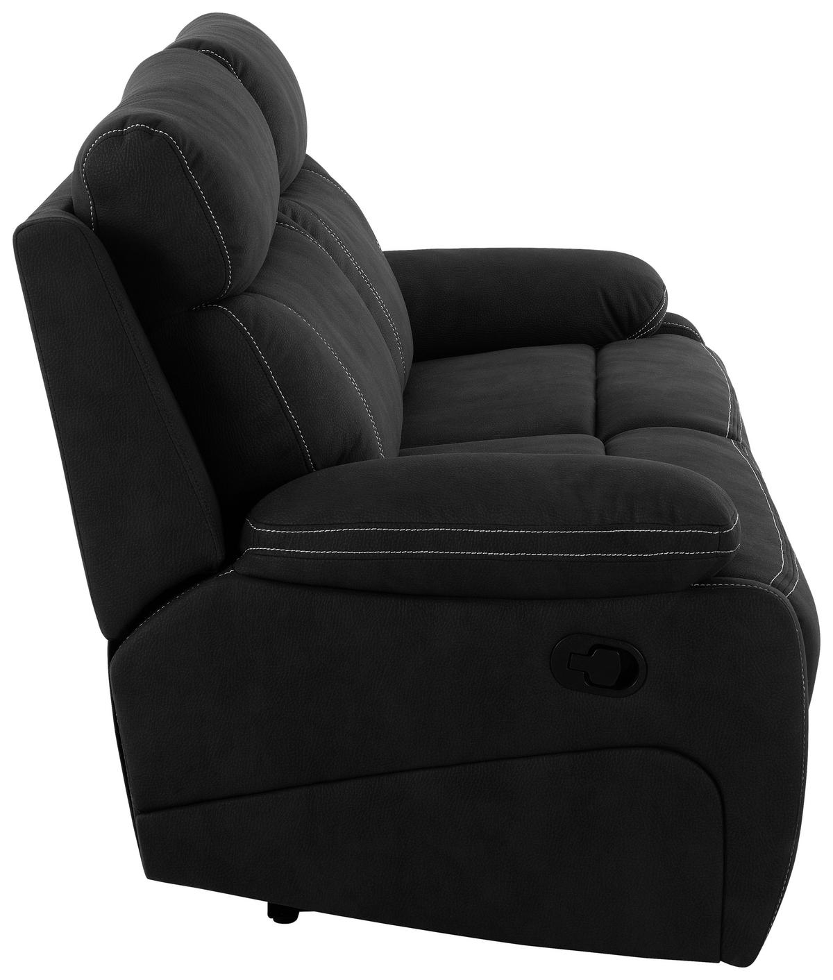 SITZGARNITUR Mikrofaser Schwarz  - Schwarz, KONVENTIONELL, Textil/Metall - Livetastic