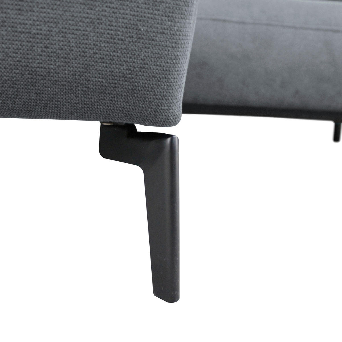 ECKSOFA Hellblau Flachgewebe  - Schwarz/Hellblau, Design, Textil/Metall (163/240cm) - MID.YOU