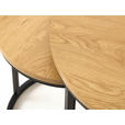 BEISTELLTISCHSET rund Eichefarben  - Eichefarben/Schwarz, Basics, Holzwerkstoff/Metall (40-60/40-60/45-50cm) - Xora