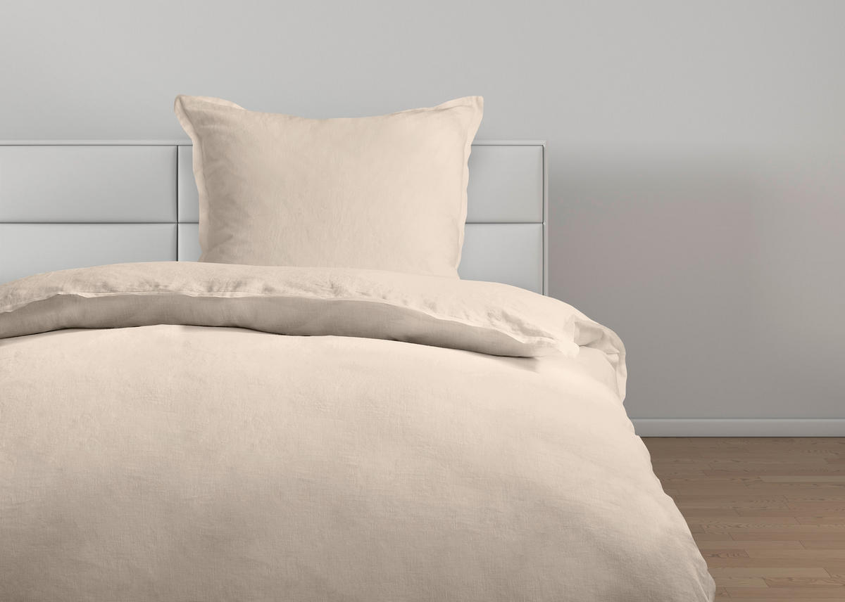 BETTWÄSCHESET Leinenoptik 140/200 cm  70 cm/90 cm  - Beige, Trend, Textil (140/200cm) - Ambiente