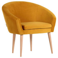 FOTELJA tekstil  žuta   - prirodne boje/žuta, Design, tekstil/drvo (73/73/66cm) - Carryhome