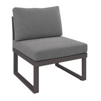 ELEMENT DE MIJLOC LOUNGE  - gri deschis/gri închis, Design, metal/textil (67/74/76cm) - Dieter Knoll
