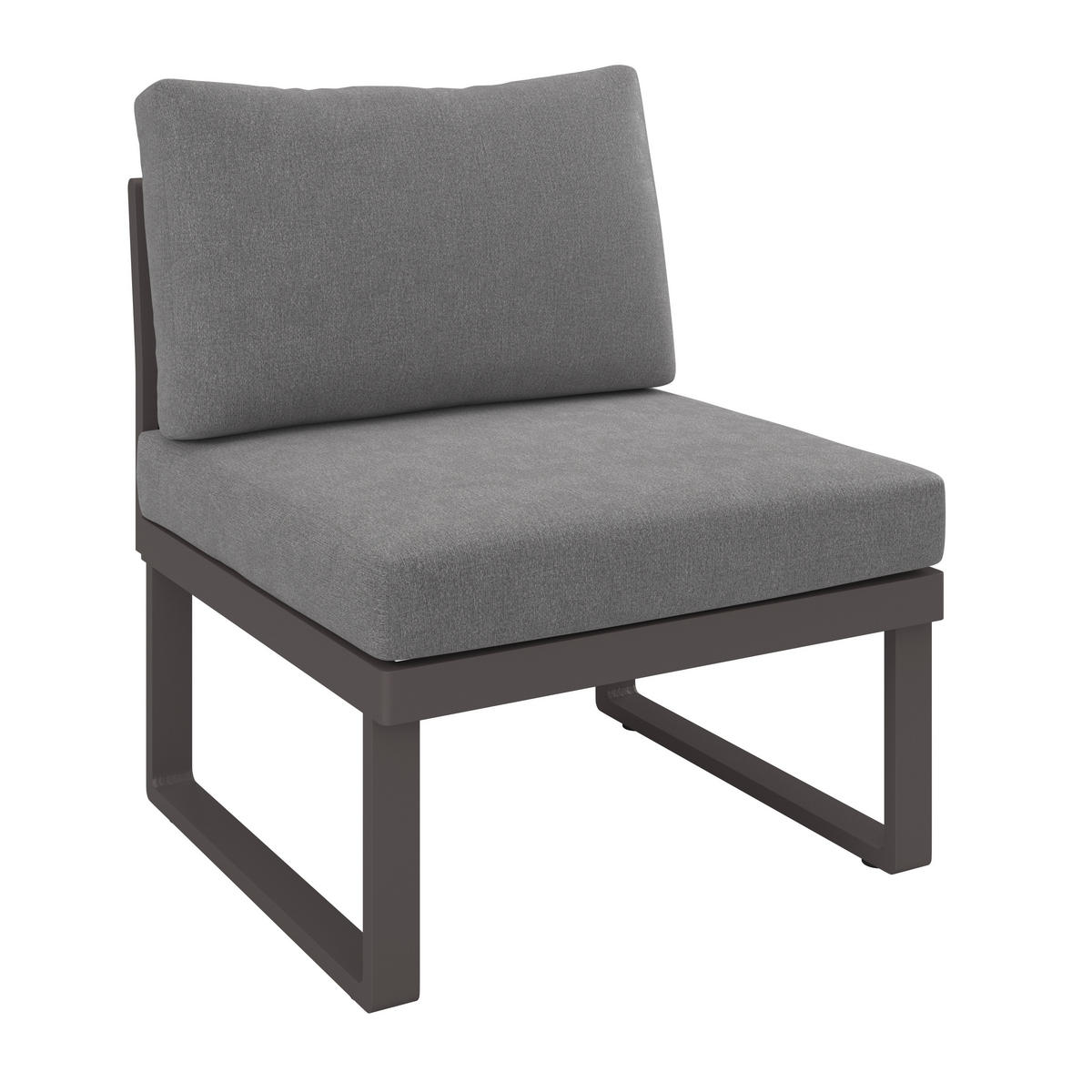 ELEMENT DE MIJLOC LOUNGE  - gri deschis/gri închis, Design, metal/textil (67/74/76cm) - Dieter Knoll