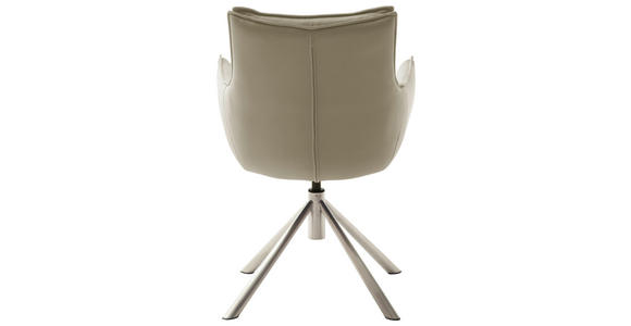 ARMLEHNSTUHL in Edelstahl beschichtet - Edelstahlfarben/Cappuccino, Design, Textil/Metall (60/90/65cm) - Novel