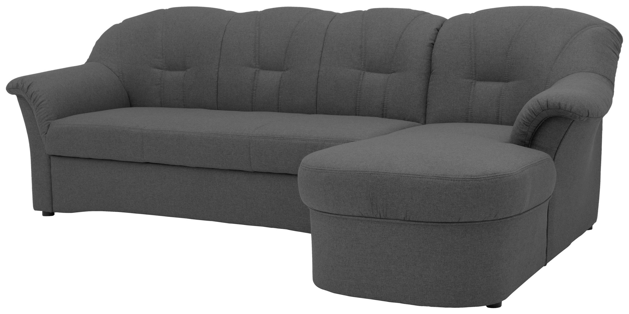 ECKSCHLAFSOFA Grau Webstoff  - Schwarz/Grau, KONVENTIONELL, Kunststoff/Textil (233/142cm) - MID.YOU